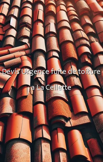 Devis Urgence fuite de toiture a La Cellette