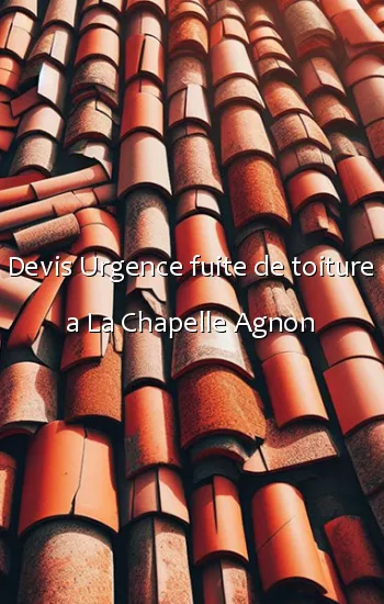 Devis Urgence fuite de toiture a La Chapelle Agnon