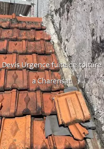 Devis Urgence fuite de toiture a Charensat