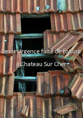 Devis Urgence fuite de toiture a Chateau Sur Cher
