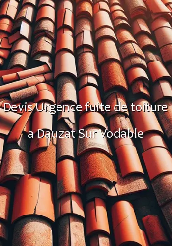 Devis Urgence fuite de toiture a Dauzat Sur Vodable