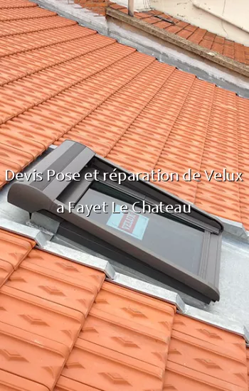 Devis Pose et réparation de Velux a Fayet Le Chateau