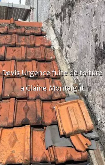 Devis Urgence fuite de toiture a Glaine Montaigut