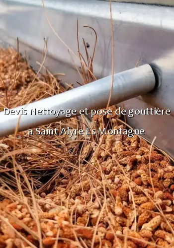 Devis Nettoyage et pose de gouttière a Saint Alyre Es Montagne