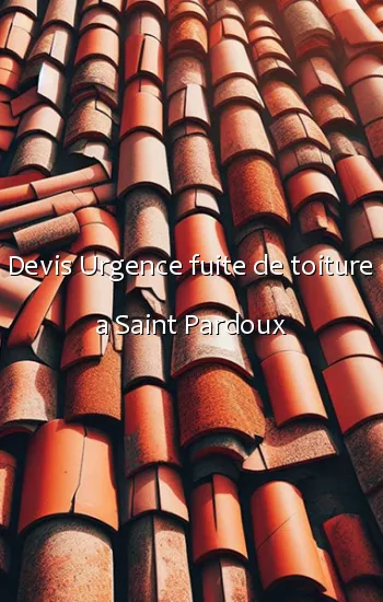 Devis Urgence fuite de toiture a Saint Pardoux