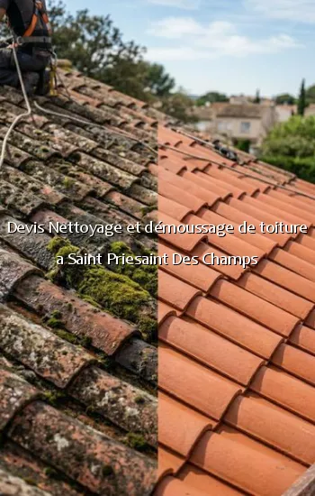 Devis Nettoyage et démoussage de toiture a Saint Priesaint Des Champs