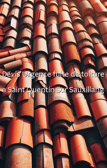 Devis Urgence fuite de toiture a Saint Quentin Sur Sauxillang