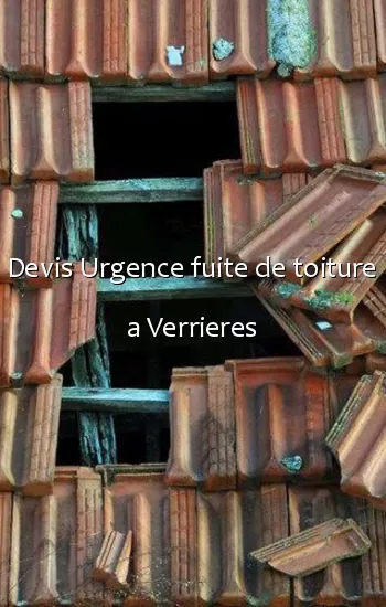 Devis Urgence fuite de toiture a Verrieres
