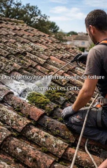 Devis Nettoyage et démoussage de toiture a Villeneuve Les Cerfs